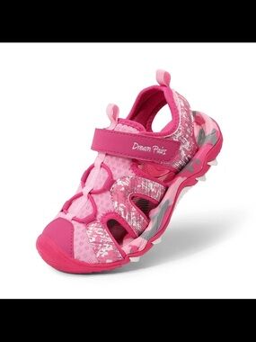 Dream Pairs Girls Hot Pink Camouflage Sport Sandals